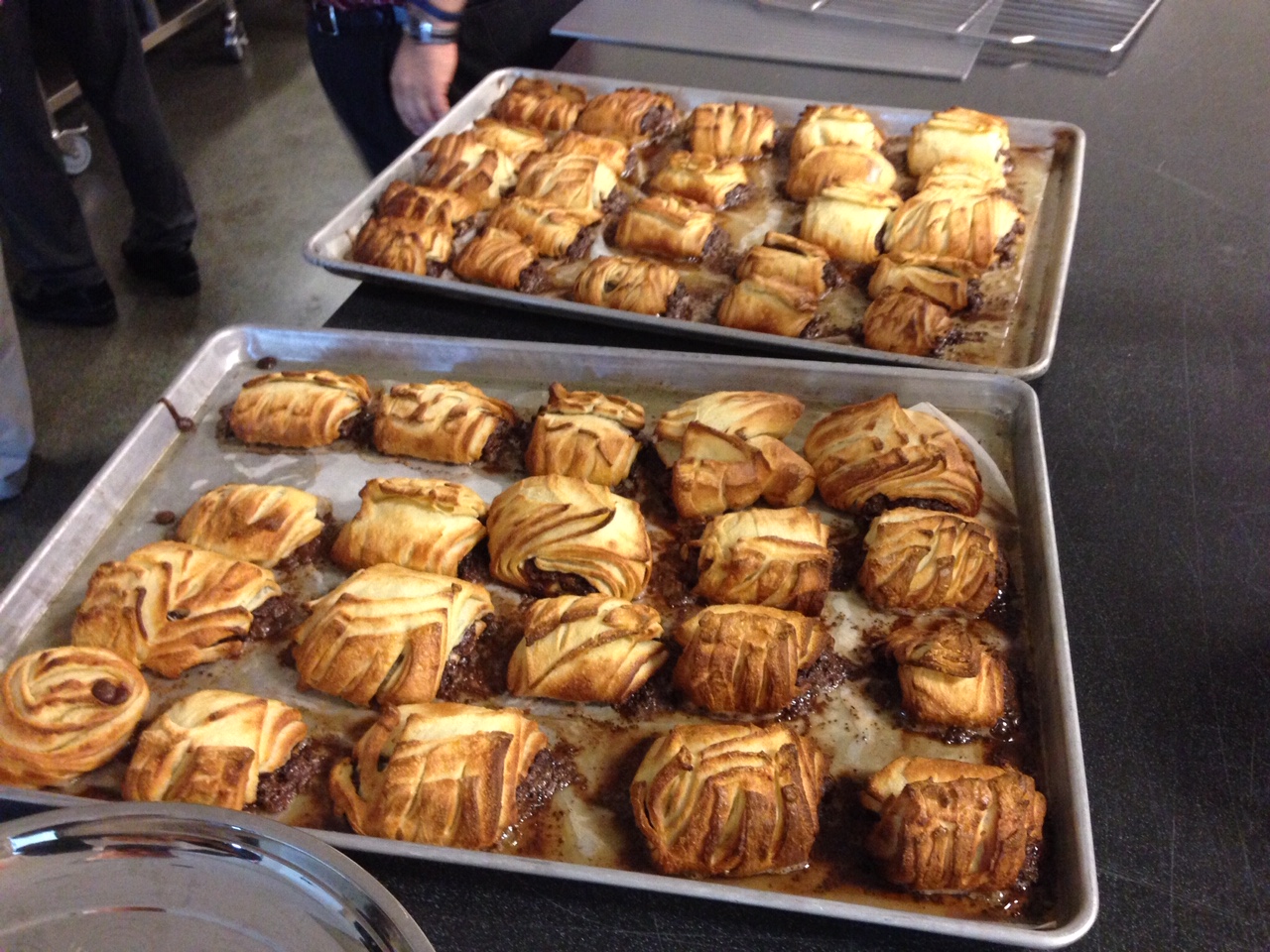 Trays of Puff Pastry After Being Baked
